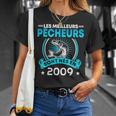 Pêcheur 12 Ans Les Meilleurs Pêcheurs Sont Nés En 2009 T-Shirt Cadeaux pour elle