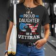 Im A Proud Daughter Of A Veteran Usa Map Flag Veterans Day T-Shirt Gifts for Her