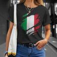 Proud Italian Italia Ripped Italian Flag T-Shirt Geschenke für Sie