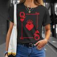 Queen Hearts Card Costume Playing Cards Queen Of Hearts T-Shirt Gifts for Her