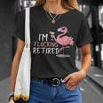 Retired Flamingo I'm Flocking Retired Party Drinking Wine T-Shirt Gifts for Her