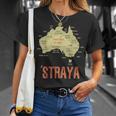 Retro Australia Day Australia Mappa Outback Australiano Maglietta Regalos para ella