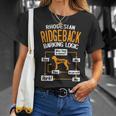 Rhodesian Ridgeback Barking Logic Dog Lover Maglietta Regalos para ella
