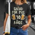 Salud Por Mis 40 Anos Cerveza Humor Birthday Hombre Regalo Camiseta unisex Regalos para ella