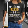Settembre 1935 89 Anni Compleanno Uomo Donna 1935 Maglietta Regalos para ella