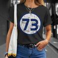 Sheldon Nerd Numero 73 Blue Circle Maglietta Regalos para ella