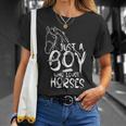 Solo Un Ragazzo Che Ama Il Cavaliere Dei Cavalli A Cavallo Maglietta Regalos para ella