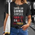 Sono Un Uomo Semplice Amo Il Bari E La Birra Maglietta Regalos para ella