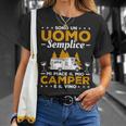 Sono Un Uomo Semplice Mi Piace Il Mio Camper E Ilino Maglietta Regalos para ella