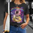 Space Cat Lama Pug Riding Nachos T-Shirt Geschenke für Sie