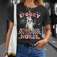 Spooky Nurse Ghost Halloween Cute Groovy Nursing Halloween T-Shirt Gifts for Her