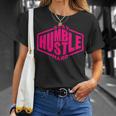 Stay Humble Hustle Hard Inspirational Hot Pink Urban Graphic T-Shirt Gifts for Her