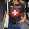 Switzerland Splash Flag Swiss Jersey Sports T-Shirt Geschenke für Sie