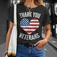 Thank You Veterans Patriotic American Flag Veterans Day 2024 T-Shirt Gifts for Her