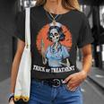 Trick Or Treatment Halloween Nurse Skeleton Ghost T-Shirt Gifts for Her