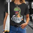 Tyrannosaurus Rex Tea-Rex Dinosauro Uomo Donna Tea Party Maglietta Regalos para ella