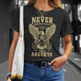 Never Underestimate The Power Of Argueta Personalized Last Name T-Shirt Gifts for Her