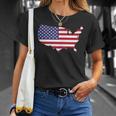 Usa Map Stati Uniti D'america Mappa Della Bandiera Maglietta Regalos para ella