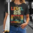 Video Gamer Nivel 25 Completo Retro 25 Aniversario De Bodas Camiseta unisex Regalos para ella