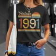 Vintage 1991 Compleanno Uomo Donna Regalo Annata 1991 Maglietta Regalos para ella