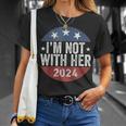Vintage I'm Not With Her 2024 American Us Flag Colors T-Shirt Gifts for Her
