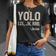 Vintage Retro Yolo Lol Jk Brb Jesus Christian T-Shirt Gifts for Her