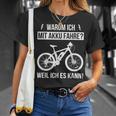 Warum Ich Mit Akku Fahre Weil Ich Es Kann E-Bicycle T-Shirt Geschenke für Sie