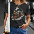 Weihnachtszugintage Dampflokomotive Retro Zug Leiter T-Shirt Geschenke für Sie