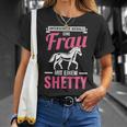 Women's Frau Mit Einem Shetland Pony Rider T-Shirt Geschenke für Sie