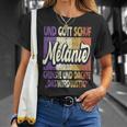 Women's Name Melanie Saying And Gott Schuf Melanie S T-Shirt Geschenke für Sie