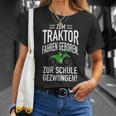 Zum Trktor Fahren GeborenZum Schulgegezwungen T-Shirt Geschenke für Sie