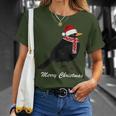 Bird With Red Christmas Hat Scarf Christmas Outfit Bird T-Shirt Geschenke für Sie