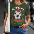 This Is My Christmas Pajama Soccer Santa Hat Xmas Pjs T-Shirt Gifts for Her