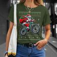 Christmas Santa Mountain Bike Rider Ugly Christmas Sweater T-Shirt Gifts for Her
