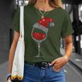 Christmas Wine Glass Red Wine Christmas Hat T-Shirt Geschenke für Sie