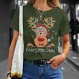 Kindergarten Squad Plaid Reindeer Santa Teacher Christmas T-Shirt Gifts for Her
