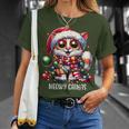 Meowy Catmas Cat Kitten Christmas Outfit Women's Christmas T-Shirt Geschenke für Sie