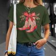 Merry And Bright Cowgirl Boot Christmas Western Cowboy T-Shirt Gifts for Her