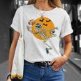 American Football Skeleton Halloween Boys Football Fan T-Shirt Gifts for Her