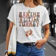 Baking A Little Turkey Thanksgiving Pregnancy Announcement T-Shirt Gifts for Her