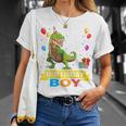 Bambino 4 Year Old 4Th Birthday BoyRex Dinosaur T Maglietta Regalos para ella