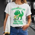 Bambino Diventerò Un Fratello Maggiore Due Dino Cucciolo Dinosauro Maglietta Regalos para ella