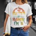 Bambino Rawr Im 8 Gorilla Animal 8 Anni Ragazzi 8° Compleanno Festa Maglietta Regalos para ella