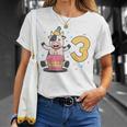 Bambino Sono 3 Con La Mucca Compleanno Dei Bambini Di 3 Anni Maglietta Regalos para ella