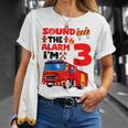 Bambino Sound The Alarm I'm 3 Fire Truck 3 ° Compleanno Ragazzo Festa Maglietta Regalos para ella
