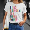Being Bilingual Is A Super Power Teacher T-Shirt Gifts for Her