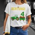 Children's 4Th Birthday Achtung Ich Bin Schon 4 Jahre Tractor Tractor T-Shirt Geschenke für Sie