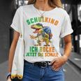 Children's Schulkind 2024 Cool Dino Ich Rocke Jetzt Die Schule Boys' T-Shirt Geschenke für Sie