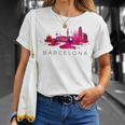 Diseño Skyline Monumentos De La Ciudad De Barcelona Camiseta unisex Regalos para ella