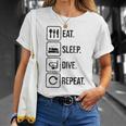 Eat Sleep Dive Repeat Diving Diver Scuba Diving T-Shirt Gifts for Her